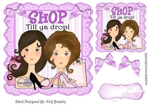 Shop till ya drop Best of friends shopping (purple)