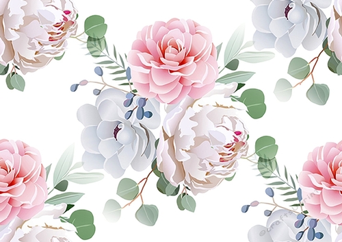Pretty pink/white peonies (large) backing paper