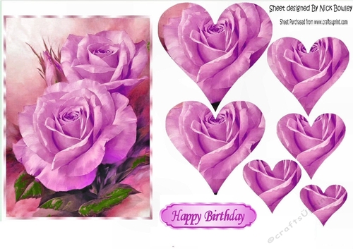 lilac roses with hearts