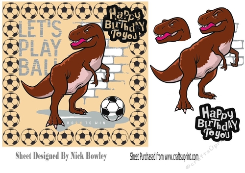 A dino footballer 7x7 (brown)