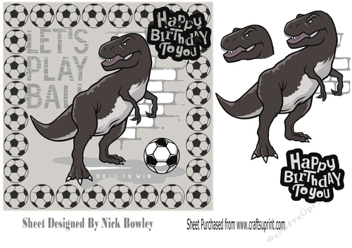 A dino footballer 7x7 (grey)