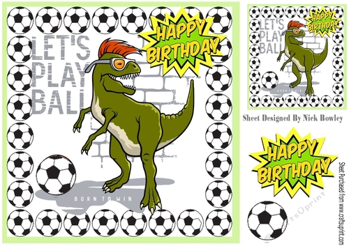 A dino footballer in green! 8x8 (three)