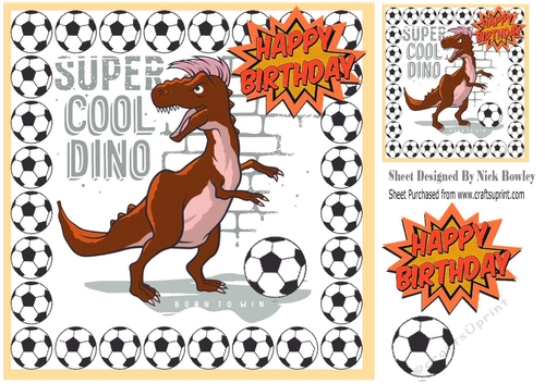A dino footballer in brown! 8x8 (one)