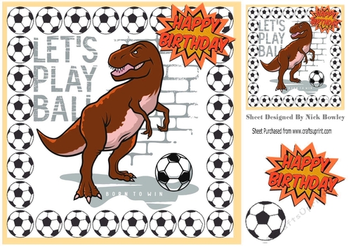 A dino footballer in brown! 8x8 (two)
