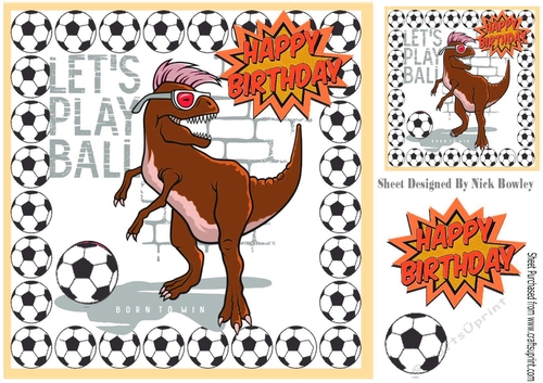 A dino footballer in brown! 8x8 (three)