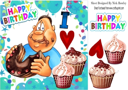 I Love Cakes! Party time in balloon frame 8x8