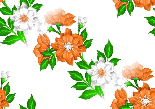 pretty orange/ white flowers backing paper (big)