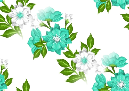 pretty turq/ white flowers backing paper (big)