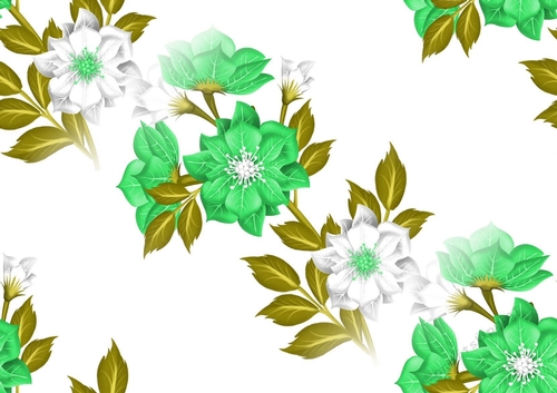 pretty green/ white flowers backing paper (big)
