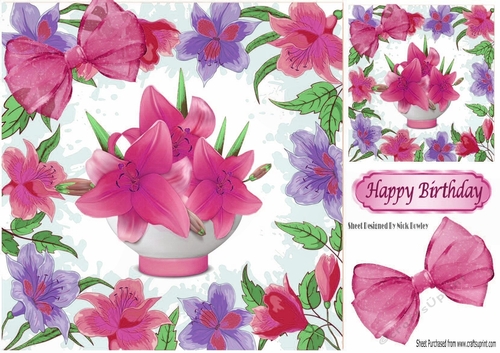 Pretty pink/purple lillies in 8x8 frame