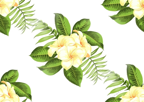 pretty lemon tropical flowers with fern backing paper (big)