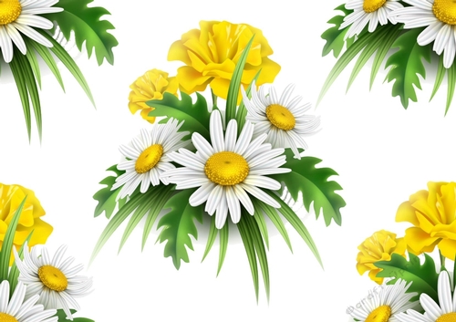 pretty white daisies flower arrangement backing paper (big)