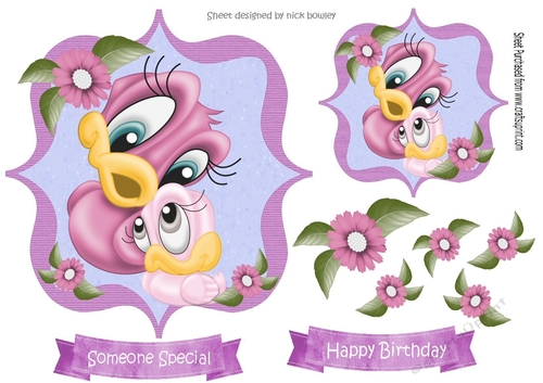 Cute little birds mothers love with flowers toppers ( one)