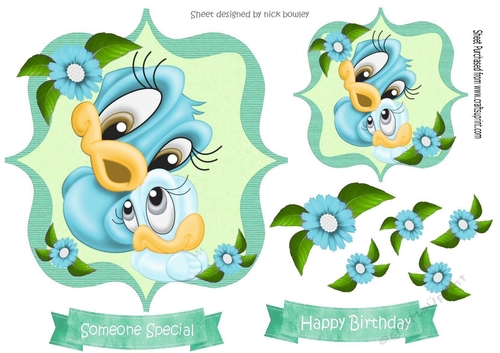 Cute little birds mothers love with flowers toppers ( three)