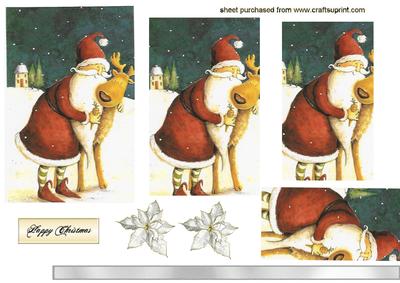Santa with Reindeer Pyramids