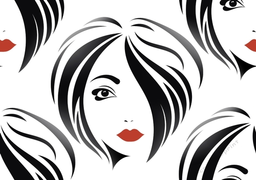 Lovely modern girl black/red backing paper (big) one