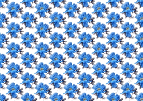 Pretty exotic blue and grey flowers backing paper (small)