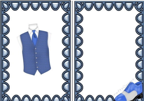 Lovely card front/insert mens accessories waistcoat shoes  in blue A5