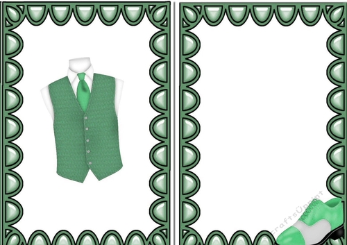 Lovely card front/insert mens accessories waistcoat shoes  in green A5