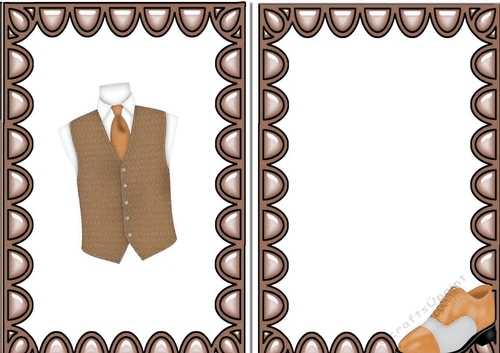 Lovely card front/insert mens accessories waistcoat shoes in brown A5