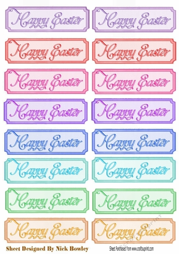 Happy Easter Tags  lots of  lovely colours cut outs