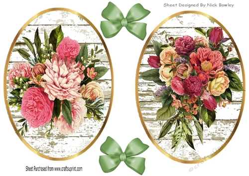 2  Beautiful Rich  & Luscious vintage flower toppers