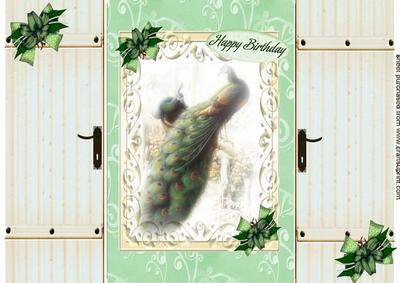 Beautiful Misty Peacocks Gatefold