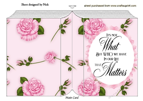 Pretty pink roses with lace and verse folded book