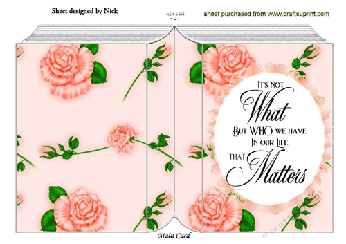Pretty peach roses with lace and verse folded book