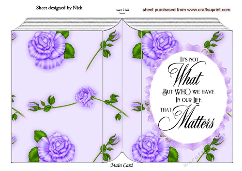 Pretty purple roses with lace and verse folded book