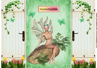 Faerie Sitting on a Rock Gatefold