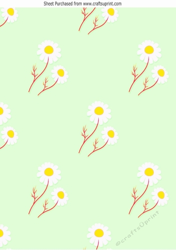 Pale green with daisies backing paper