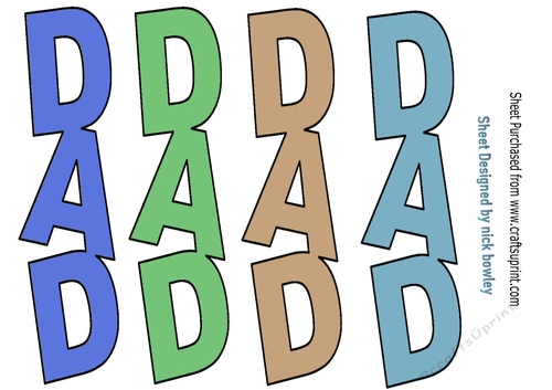DAD word for over the edge cards (one)