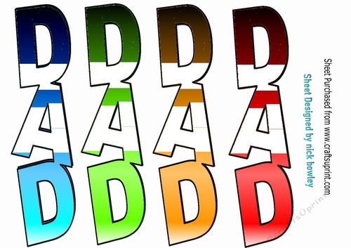 DAD Letter for over the edge cards (four)