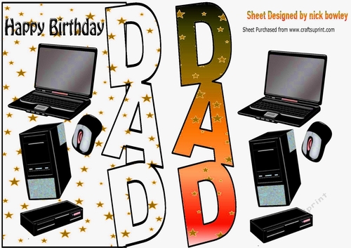 Over the edge, computers for DAD Birthday with gold stars
