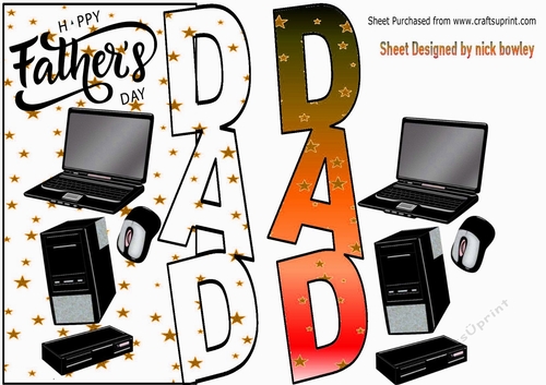 Over the edge, computers for DAD FATHERS DAY with gold stars