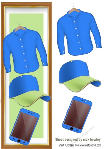 Tall DL With Male Accessories in blue/green