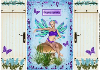 Faerie Sitting on a Rock in Tuquiose Gatefold