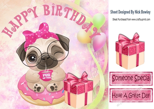 Happy Birthday Cute little puggy! 8x8