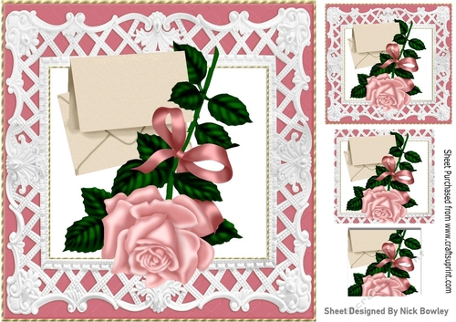pretty peach rose with envelope in ornate frame 8x8