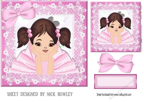 Cute little ballerina in pink (one) 7x7
