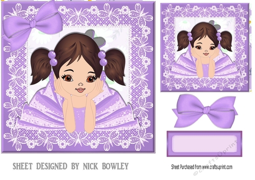 Cute little ballerina in purple (two) 7x7