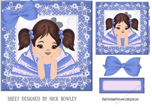 Cute little ballerina in blue (three) 7x7