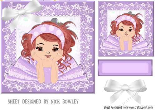 Cute little ballerina in purple red hair (three) 7x7