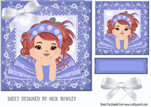 Cute little ballerina in blue red hair (four) 7x7