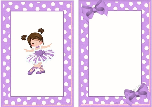Pretty ballerina in purple with brown hair A5 cardfront/insert