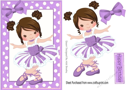 Pretty ballerina in purple with brown hair A5