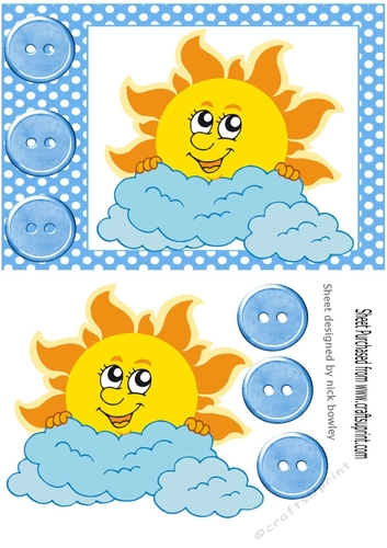 Lovely smiley face sunshine with polkadots A5