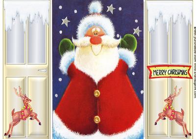 Santa with Reindeers, Gatefold