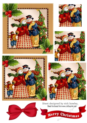 lovely folklore family of snowmen pyramids